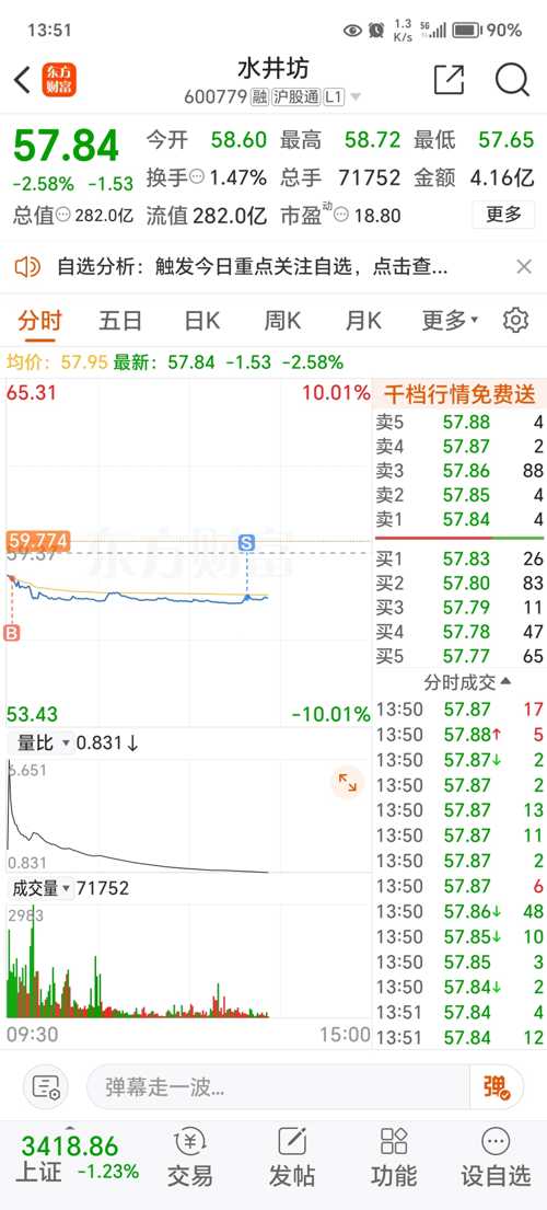 水井坊股票行情深度解析，水井坊股票行情全面解析